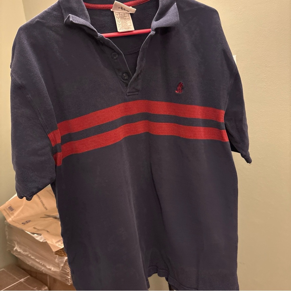 Disney Navy Shirt with Red Trim